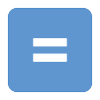 blue square with equals sign